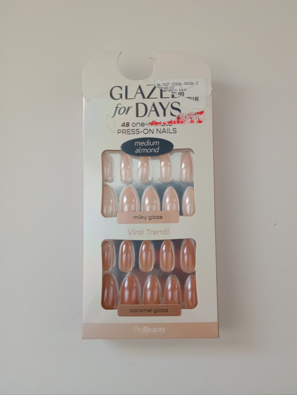 ProBeauty Glazed for Days 48 Press-On Nails Medium Almond Milky Caramel Glaze